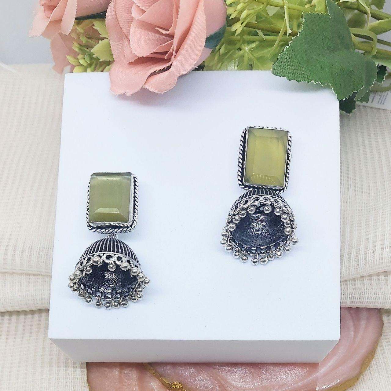 ZINA-GREEN JHUMKA - beyouindia