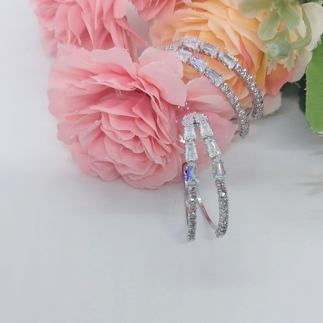 DIVA- STONE STUDDED LAYERED HOOPS - beyouindia