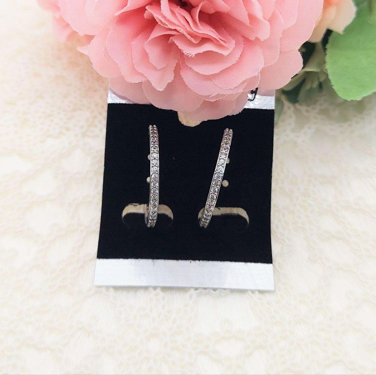 ELIZA- STONE STUDDED HOOPS - beyouindia