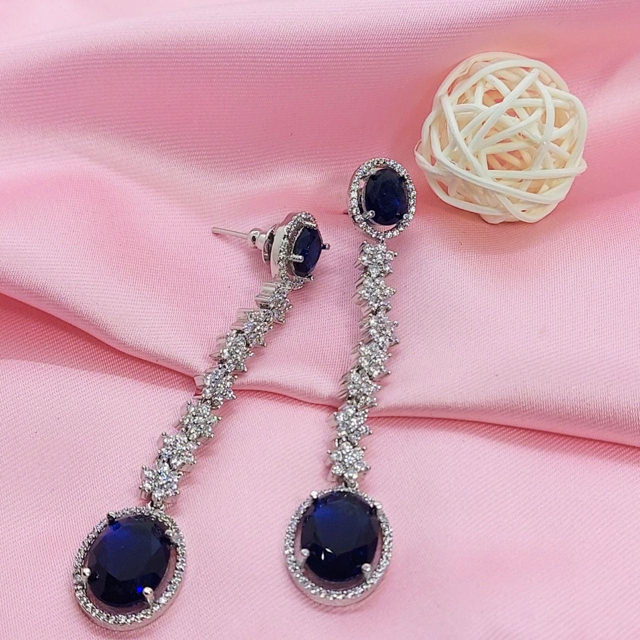 BLUE STRING EARRINGS - beyouindia