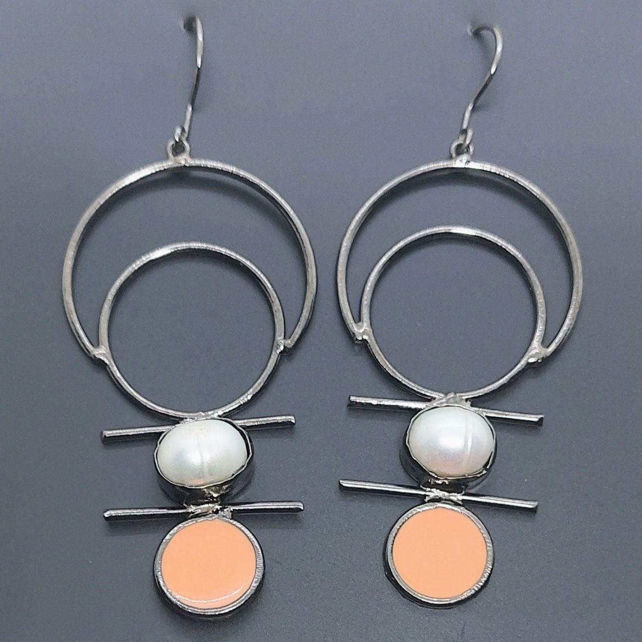 ALIZAH- SILVERPLATED BLACK EARRINGS - beyouindia