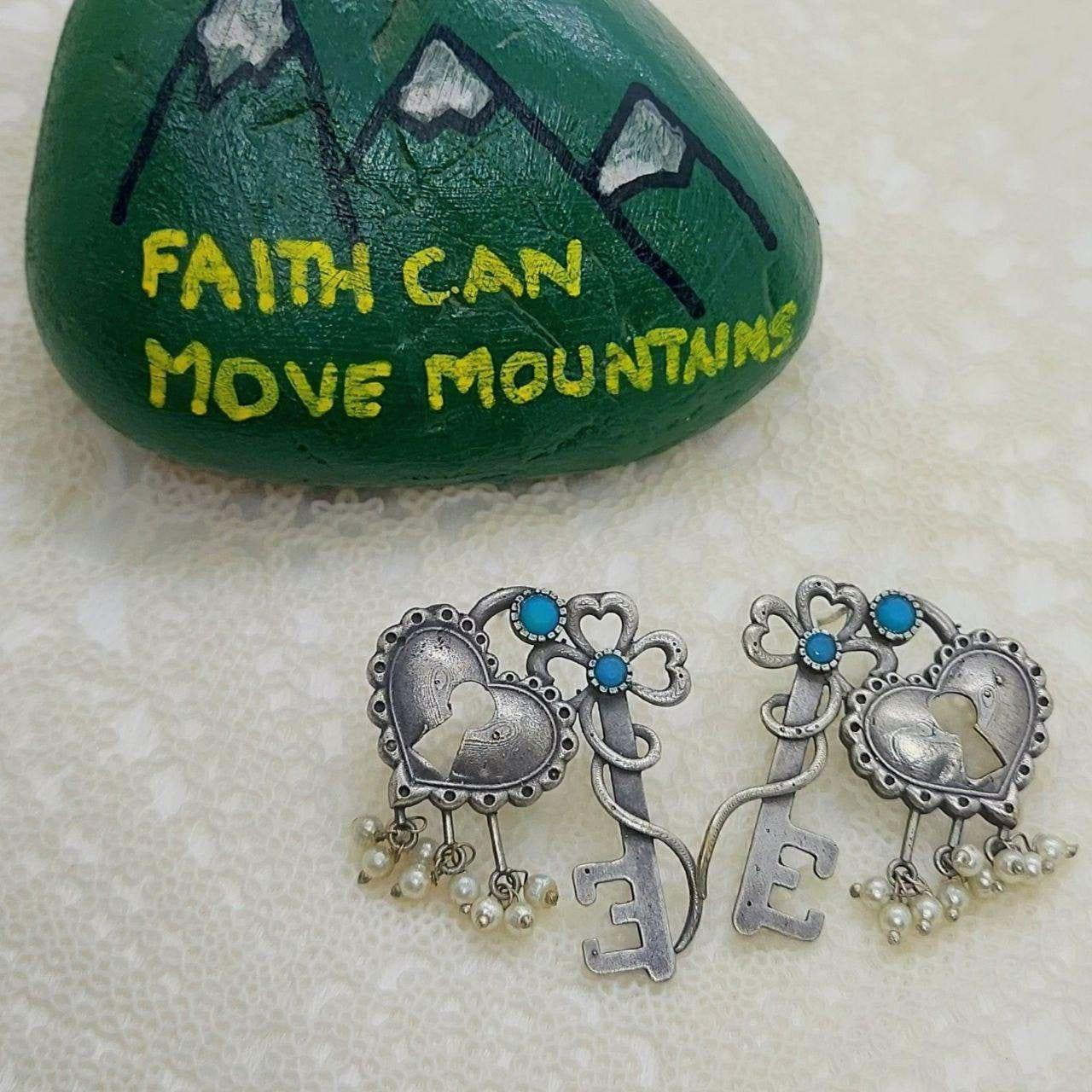 SAANCHI- GERMAN SILVER EARRINGS - beyouindia
