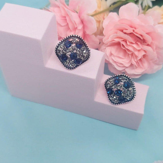 SABINA- SILVERTONED STUDS - beyouindia