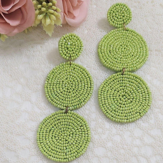 NUSRAT- LIGHT GREEN EARRINGS - beyouindia