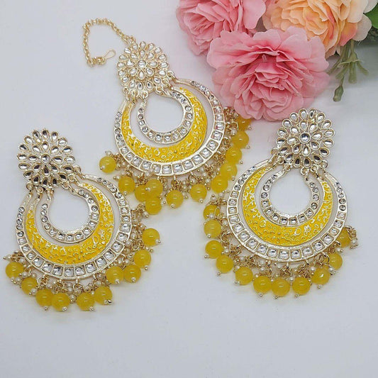 SHINING YELLOW-MAANG TIKKA SET - beyouindia