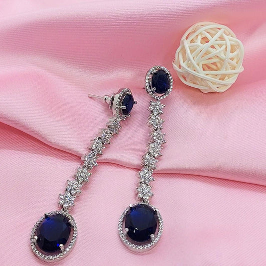 BLUE STRING EARRINGS - beyouindia
