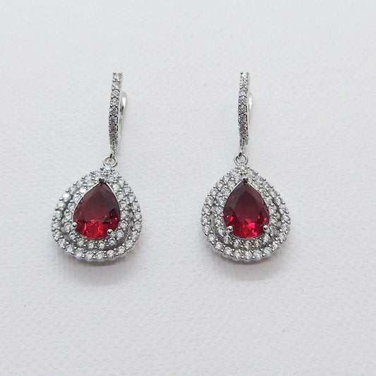 SHAMEENA-RED DROP EARRINGS - beyouindia