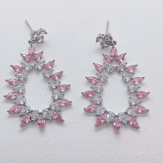 JULIET- PINK RAIN DROP EARRINGS - beyouindia