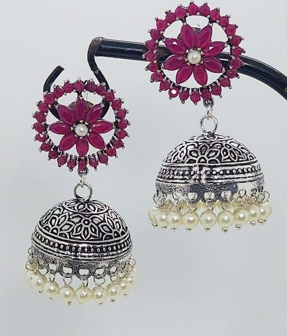 MRUDUL- OXIDISED JHUMKA - beyouindia