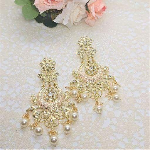 TISYA- PINK KUNDAN EARRINGS - beyouindia