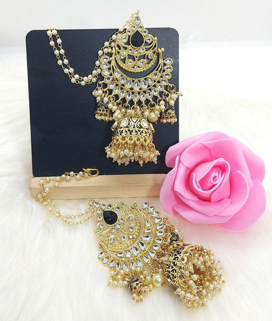 MANN-BLACK KUNDAND MEENA JHUMKA - beyouindia