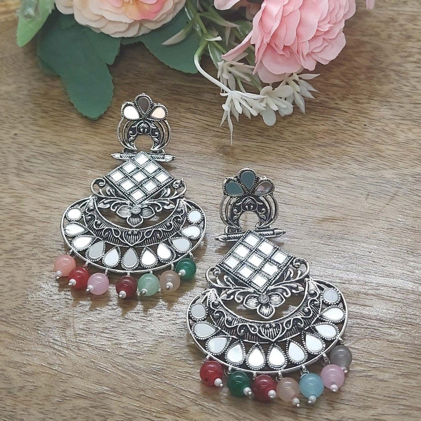 PARIDA-CONTEMPORARY MIRROR EARRINGS - beyouindia