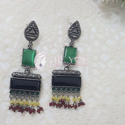 AAYAT- GERMAN SILVER EARRINGS - beyouindia